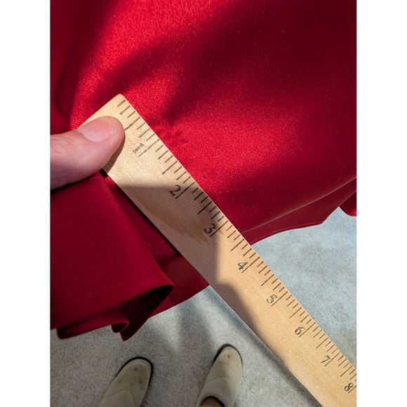 Gianna Bini Red Satin Ruched Tie Front Long‎  Mini Dress Size 12 Party Sexy READ - Picture 7 of 9